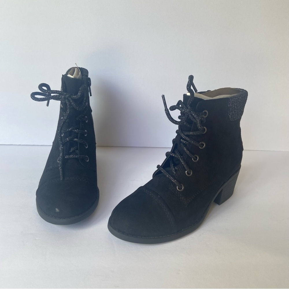 Wonder Nation Girls Sweater Cuff Heeled Boot Black Kids Size 2